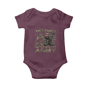 American Veteran Baby Onesie Of The US Army Camouflage Flag TS02 Maroon Print Your Wear