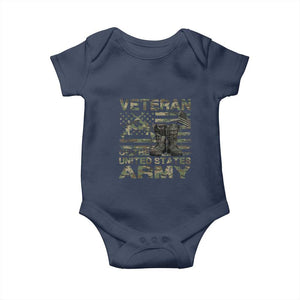 American Veteran Baby Onesie Of The US Army Camouflage Flag TS02 Navy Print Your Wear