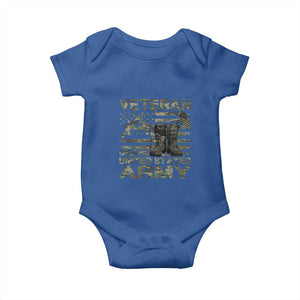 American Veteran Baby Onesie Of The US Army Camouflage Flag TS02 Royal Blue Print Your Wear