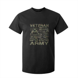 American Veteran T Shirt For Kid Of The US Army Camouflage Flag TS02 Black Print Your Wear