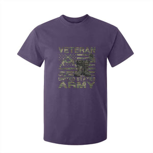 American Veteran T Shirt For Kid Of The US Army Camouflage Flag TS02 Purple Print Your Wear