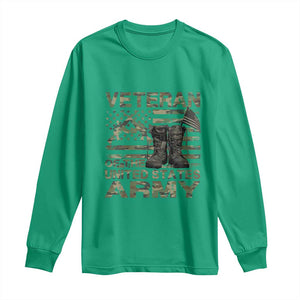 American Veteran Long Sleeve Shirt Of The US Army Camouflage Flag TS02 Irish Green Print Your Wear