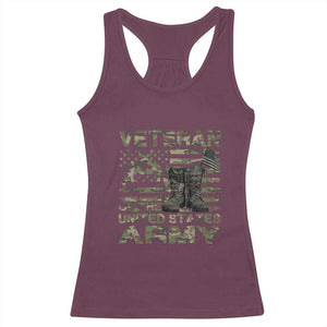 American Veteran Racerback Tank Top Of The US Army Camouflage Flag TS02 Maroon Print Your Wear