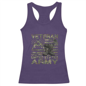 American Veteran Racerback Tank Top Of The US Army Camouflage Flag TS02 Purple Print Your Wear