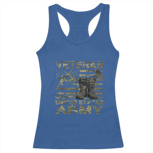 American Veteran Racerback Tank Top Of The US Army Camouflage Flag TS02 Royal Blue Print Your Wear