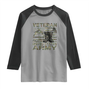 American Veteran Raglan Shirt Of The US Army Camouflage Flag TS02 Sport Gray Black Print Your Wear