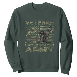 American Veteran Sweatshirt Of The US Army Camouflage Flag TS02 Dark Forest Green Print Your Wear