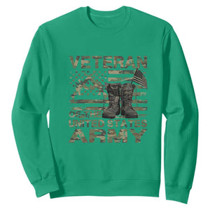 American Veteran Sweatshirt Of The US Army Camouflage Flag TS02 Irish Green Print Your Wear