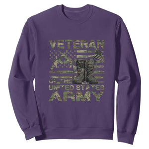 American Veteran Sweatshirt Of The US Army Camouflage Flag TS02 Purple Print Your Wear