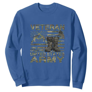 American Veteran Sweatshirt Of The US Army Camouflage Flag TS02 Royal Blue Print Your Wear