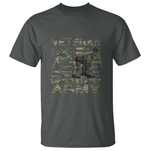 American Veteran T Shirt Of The US Army Camouflage Flag TS02 Dark Heather Print Your Wear