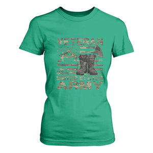 American Veteran T Shirt For Women Of The US Army Camouflage Flag TS02 Irish Green Print Your Wear