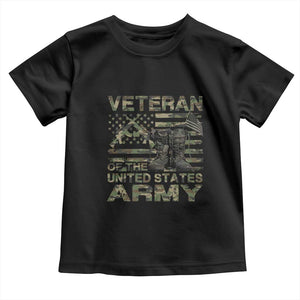 American Veteran Toddler T Shirt Of The US Army Camouflage Flag TS02 Black Print Your Wear