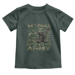 American Veteran Toddler T Shirt Of The US Army Camouflage Flag TS02 Dark Forest Green Print Your Wear