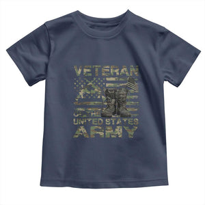 American Veteran Toddler T Shirt Of The US Army Camouflage Flag TS02 Navy Print Your Wear