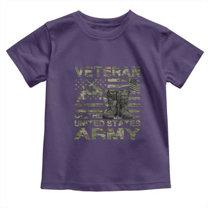 American Veteran Toddler T Shirt Of The US Army Camouflage Flag TS02 Purple Print Your Wear