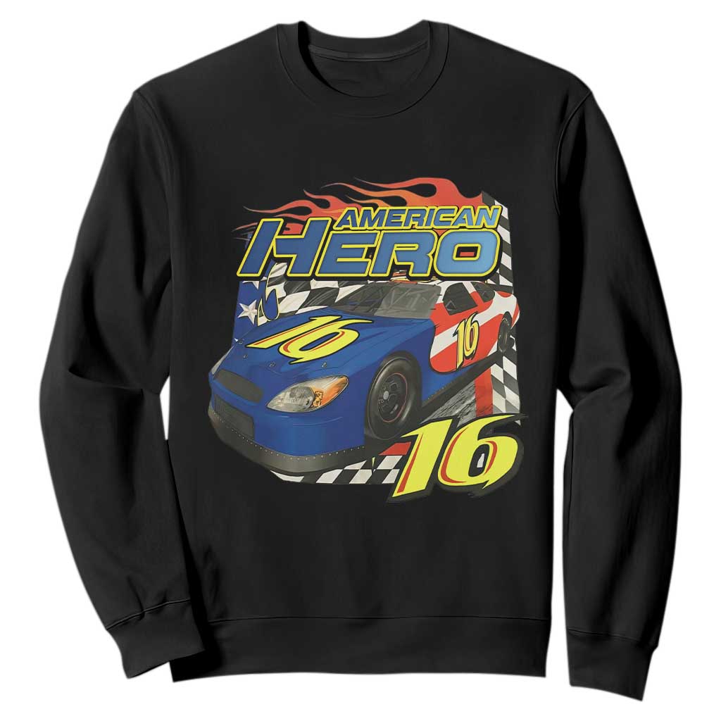 Vintage Americana Speed Legend 16 Tribute Sweatshirt American Hero #16 Stock Car Memorial - Print Your Wear