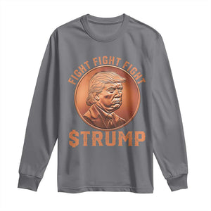 Trump Bitcoin 2025 Long Sleeve Shirt 47th President Coin Cryptocurrency TS02 Charcoal Print Your Wear