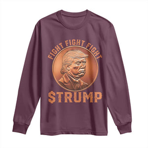 Trump Bitcoin 2025 Long Sleeve Shirt 47th President Coin Cryptocurrency TS02 Maroon Print Your Wear