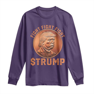 Trump Bitcoin 2025 Long Sleeve Shirt 47th President Coin Cryptocurrency TS02 Purple Print Your Wear