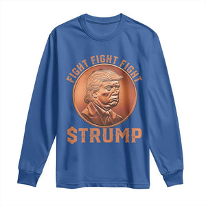 Trump Bitcoin 2025 Long Sleeve Shirt 47th President Coin Cryptocurrency TS02 Royal Blue Print Your Wear