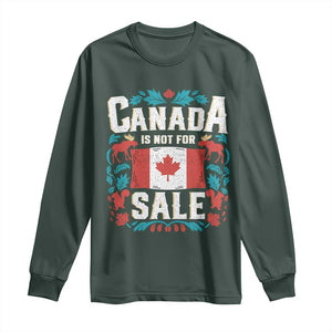 Canada Is Not For Sale Long Sleeve Shirt TS02 Dark Forest Green Print Your Wear