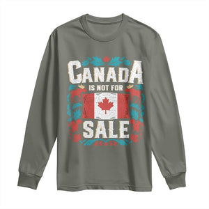 Canada Is Not For Sale Long Sleeve Shirt TS02 Military Green Print Your Wear