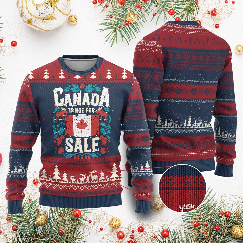 Canada Is Not For Sale Knit Sweatshirt TS02 Burgundy Print Your Wear