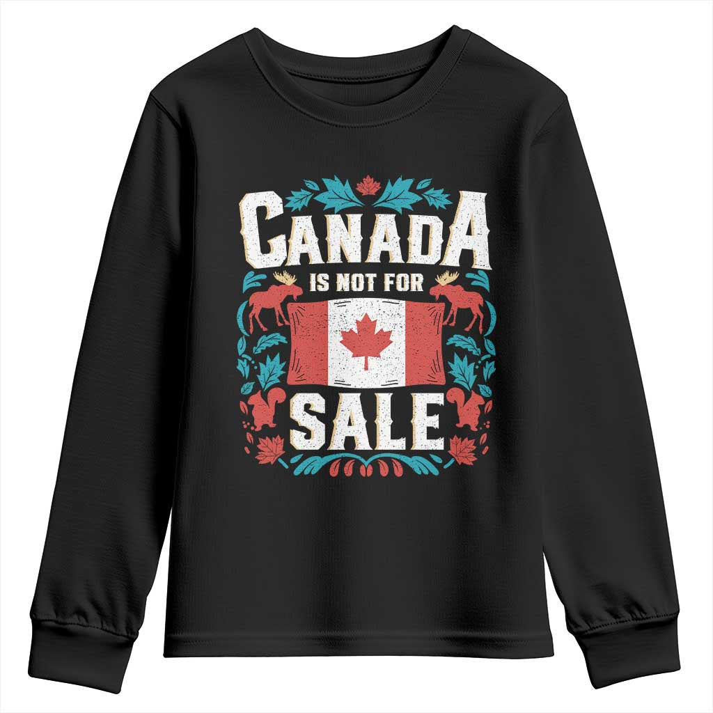 Canada Is Not For Sale Youth Sweatshirt TS02 Black Print Your Wear