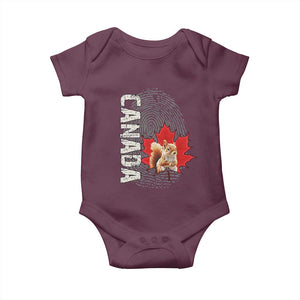Canada Pride Baby Onesie Maple Leaf Squirrel Canadian Roots TS02 Maroon Print Your Wear