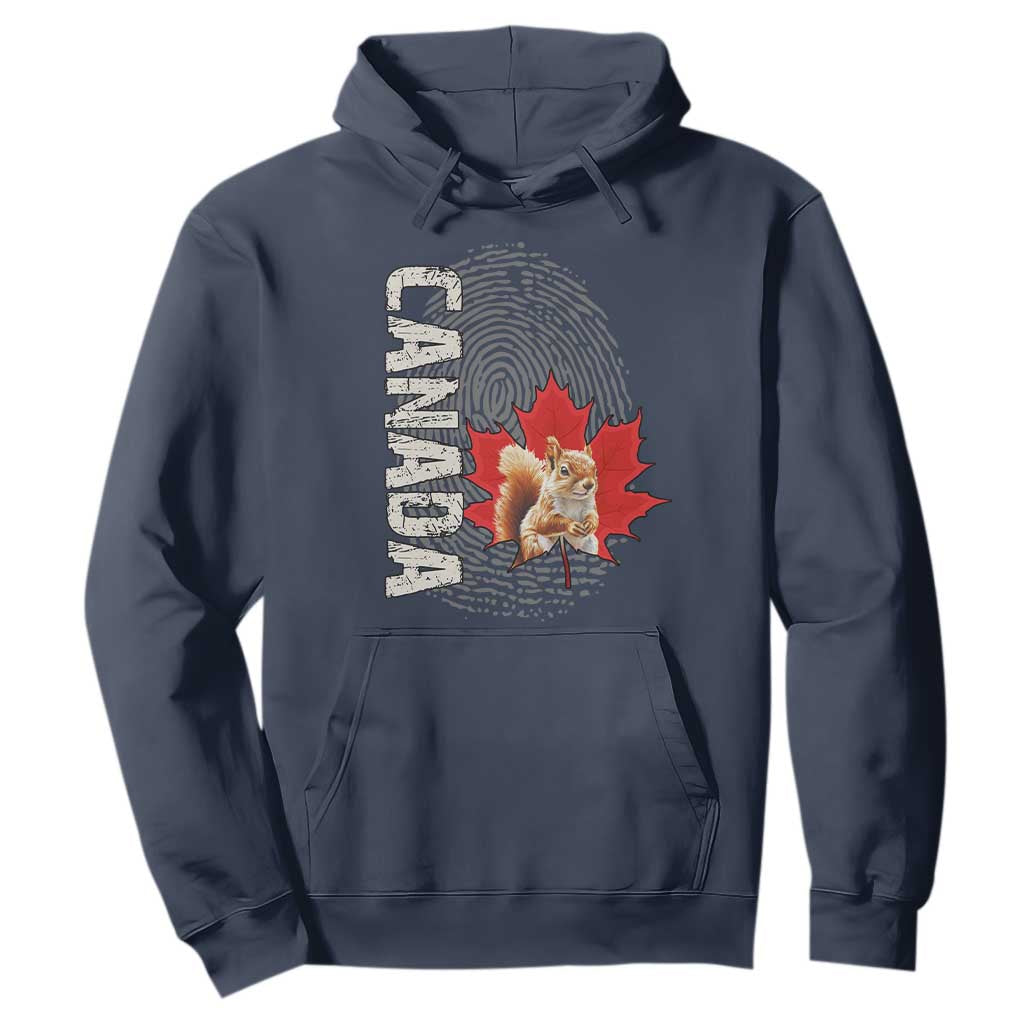 Canada Pride Hoodie Maple Leaf Squirrel Canadian Roots TS02 Navy Print Your Wear