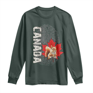 Canada Pride Long Sleeve Shirt Maple Leaf Squirrel Canadian Roots TS02 Dark Forest Green Print Your Wear