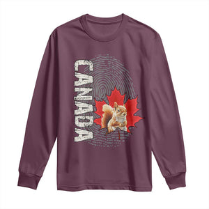 Canada Pride Long Sleeve Shirt Maple Leaf Squirrel Canadian Roots TS02 Maroon Print Your Wear