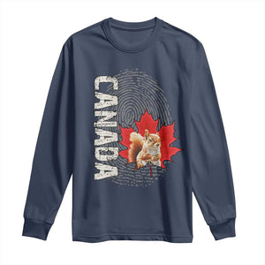 Canada Pride Long Sleeve Shirt Maple Leaf Squirrel Canadian Roots TS02 Navy Print Your Wear