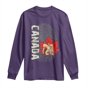 Canada Pride Long Sleeve Shirt Maple Leaf Squirrel Canadian Roots TS02 Purple Print Your Wear