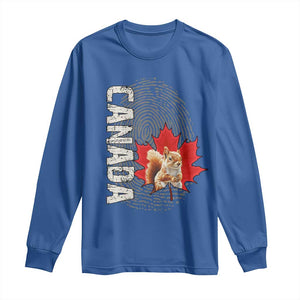 Canada Pride Long Sleeve Shirt Maple Leaf Squirrel Canadian Roots TS02 Royal Blue Print Your Wear