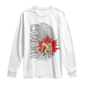 Canada Pride Long Sleeve Shirt Maple Leaf Squirrel Canadian Roots TS02 White Print Your Wear