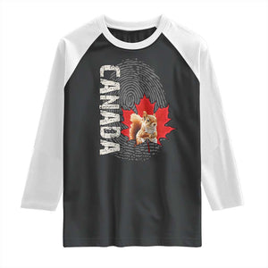 Canada Pride Raglan Shirt Maple Leaf Squirrel Canadian Roots TS02 Black White Print Your Wear