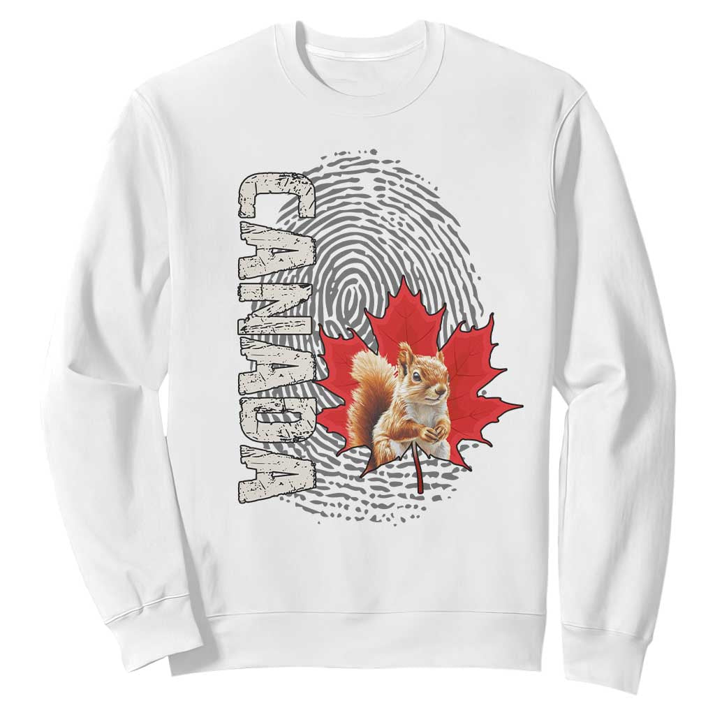 Canada Pride Sweatshirt Maple Leaf Squirrel Canadian Roots TS02 White Print Your Wear