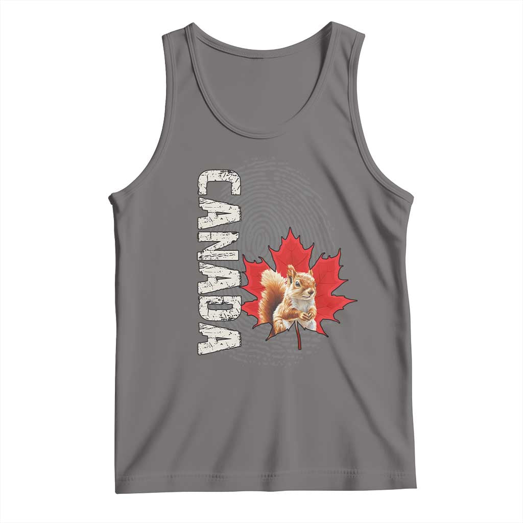 Canada Pride Tank Top Maple Leaf Squirrel Canadian Roots TS02 Deep Heather Print Your Wear
