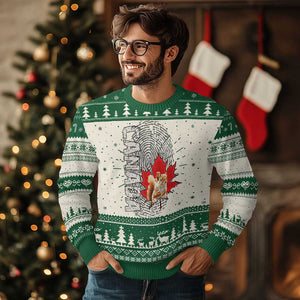 Canada Pride Knit Sweatshirt Maple Leaf Squirrel Canadian Roots TS02 Green Print Your Wear