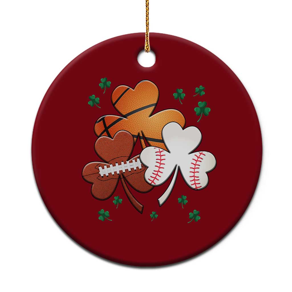 Football Basketball Baseball Shamrock Ceramic Ornament Happy St Patricks Day Sport Lover TS02 1pc Red Print Your Wear