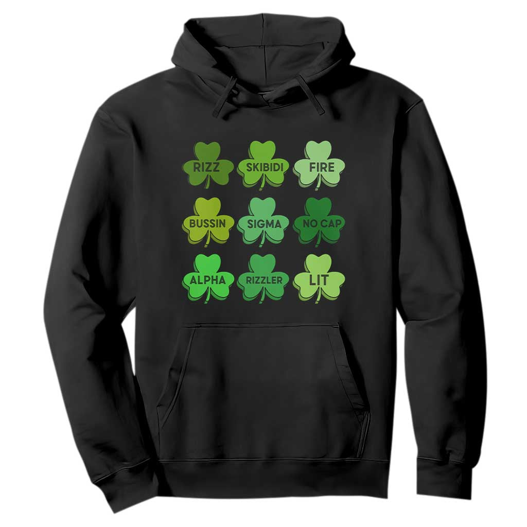 Funny St Patricks Day Skibi Rizz Hoodie No Cap TS02 Black Print Your Wear