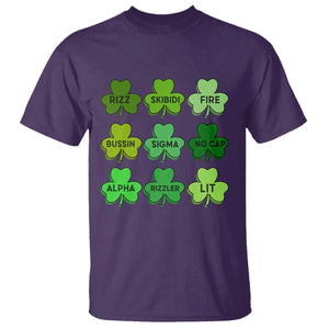Funny St Patricks Day Skibi Rizz T Shirt No Cap TS02 Purple Print Your Wear