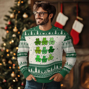 Funny St Patricks Day Skibi Rizz Knit Sweatshirt No Cap TS02 Green Print Your Wear