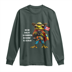 Puerto Rico Coqui' Long Sleeve Shirt Debí Tirar Más Fotos TS02 Dark Forest Green Print Your Wear