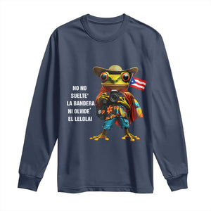 Puerto Rico Coqui' Long Sleeve Shirt Debí Tirar Más Fotos TS02 Navy Print Your Wear