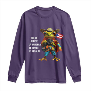 Puerto Rico Coqui' Long Sleeve Shirt Debí Tirar Más Fotos TS02 Purple Print Your Wear