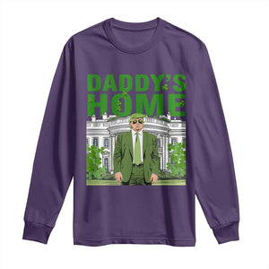 Funny St Patrick's Day Trump Long Sleeve Shirt Daddy's Home White House TS02 Purple Print Your Wear