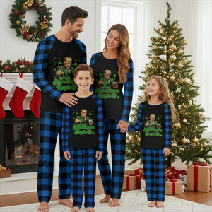 Funny St Patrick's Day Trump Plaid Pajama Set Let The Shenanigans Begin TS02 Blue Plaid Print Your Wear